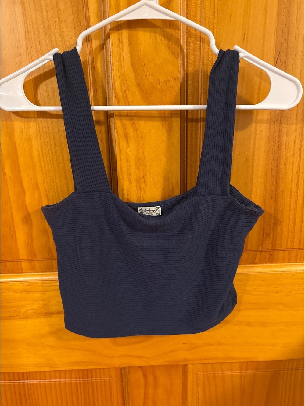 Loungewear Minimalist Free People Intimately Small Blue Ribbed Crop Tank